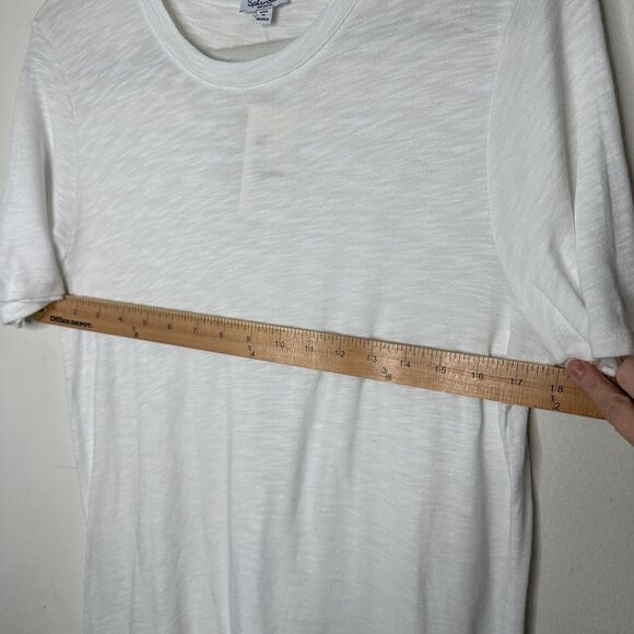 NWT Splendid White Zoe Slub Crew Tee Relaxed Loose Silhouette Light Weight M - Picture 9 of 11